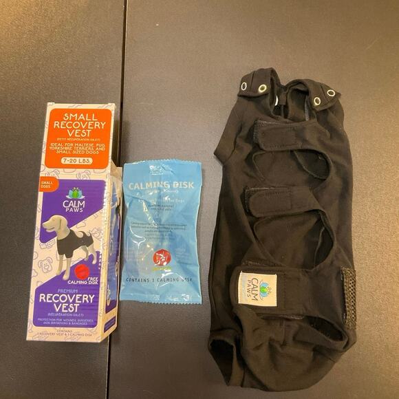 Calm Paws Premium Recovery Vest Small Dogs w/ Free Calming Disk - Picture 5 of 5